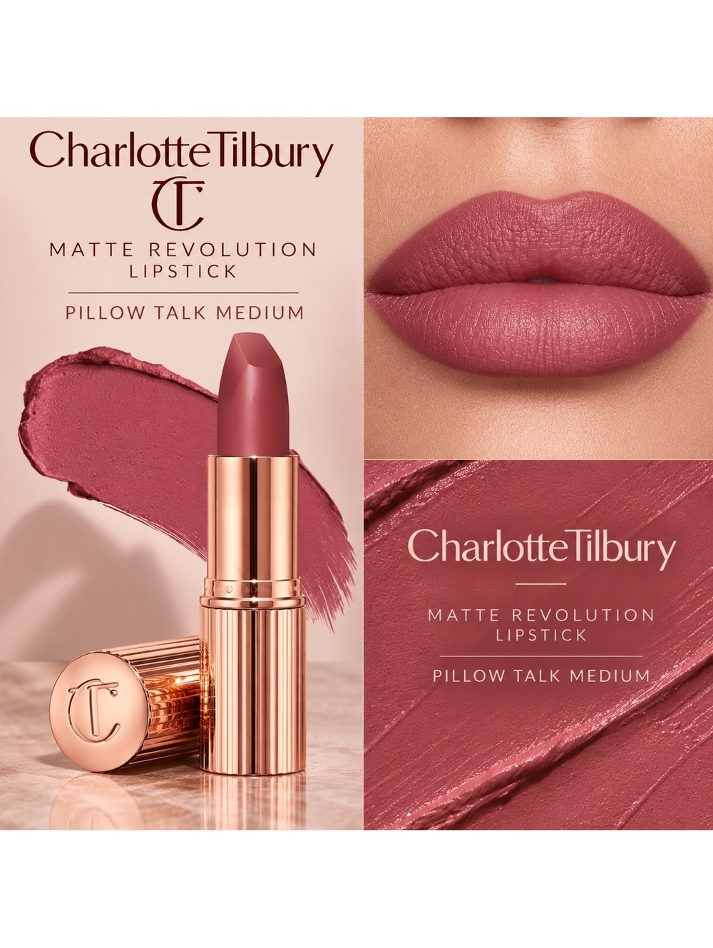Charlotte Tilbury • Matte Revolution Lipstick • Pillow Talk Medium • New in Box